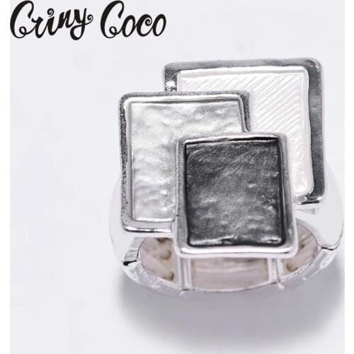 Cring Coco 2020 New Arrivals Geometric Rings for Women Fashion Girls Friends Gift Trendy Enamel Alloy Metal Fnger Ring Jewelry