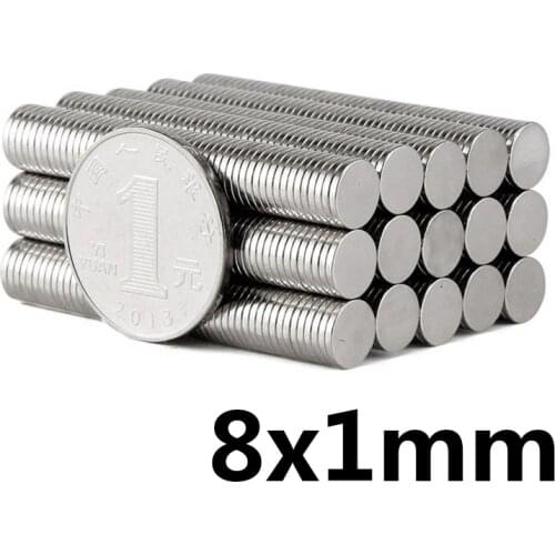 20/50/100pcs 8x1 Powerful Strong Magnetic Magnet 8mmx1mm Permanent Neodymium Magnet 8x1mm Fridge Small Round Magnet 8*1