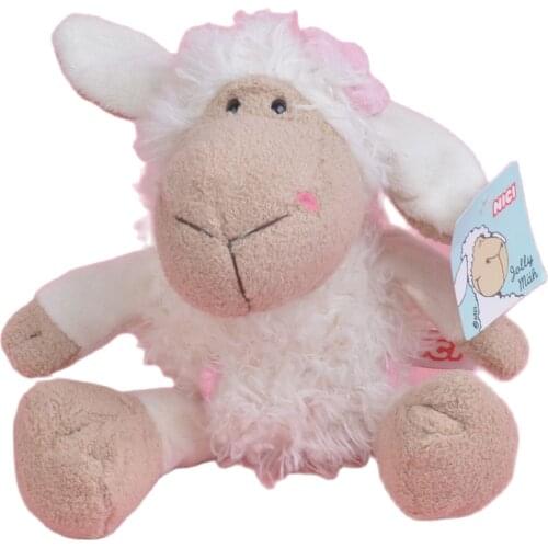 25 / 35cm White Sheep with Head Flower Stuffed Plush Toy Soft Doll Animals Lamb Girls Baby Kids Birthday Gift
