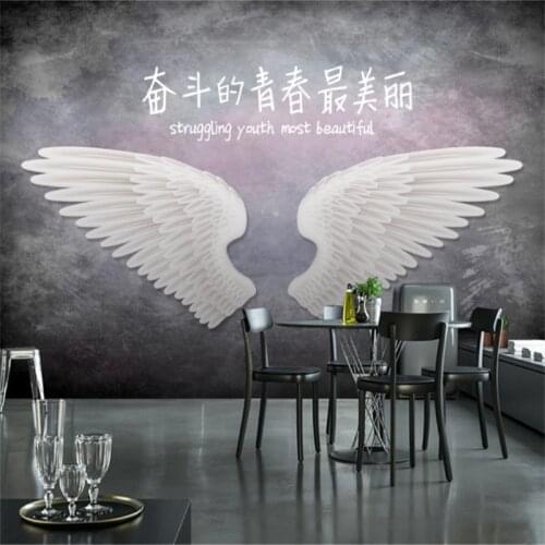 Custom Mural Wallpaper Retro Angel Wings Background Wall Painting