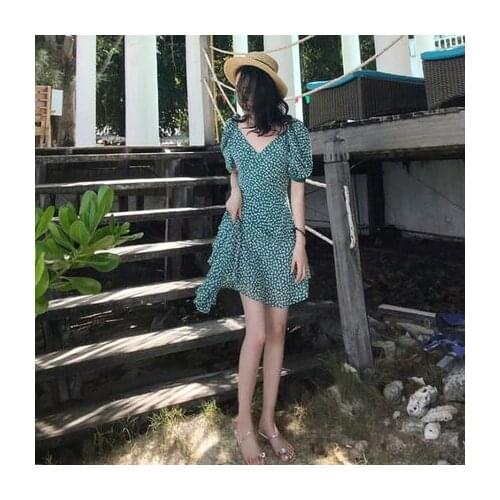 2020 new casual Short Sleeve V- enck boho Slim Dresses Female Summer Chiffon Plus Size Womens Floral Dress b269