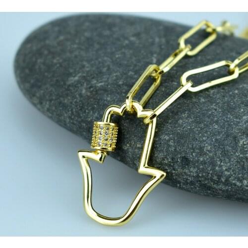 New Palm Pendant Necklace Link Chain AAA Zircon Jewelry Mix Colors Accessories Pendants Fashion Jewelry for Women Gift