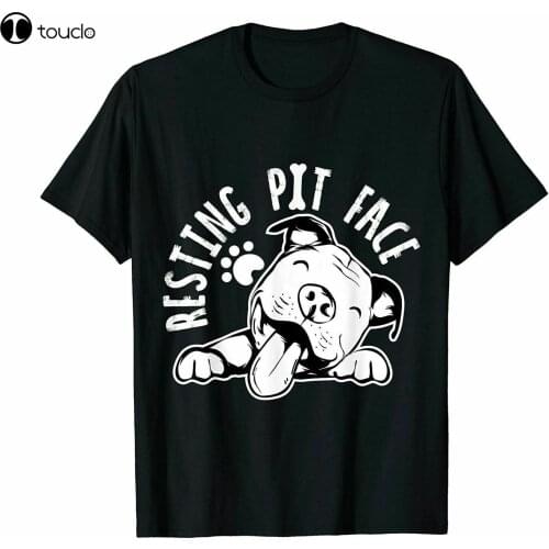 New Resting Pit Face Funny Dog Pitbull Meme T-Shirt Tee Gift 2021 Cotton Tee Shirt