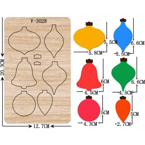 New Christmas bell wooden dies cutting dies for scrapbooking V-3028
