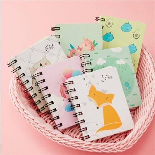 New Cartoon Portable Mini Coil Notepad Hard Cover Cute Animal Notebook Memo Time Organizer Student School Supplies Kid Gifts