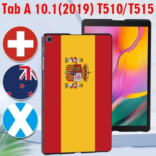 For Samsung Galaxy Tab A 10.1 2019 T510 T515 Printed PC Plastic ProtectiveTablet Case Cover + Free Stylus