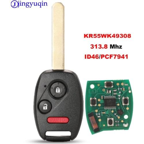 Jingyuqin FSK ID46 N5F-S0084A 313.8MHz Remote Key For Honda Accord Element Pilot CR-V HR-V Fit Insight City Jazz Odyssey Fleed
