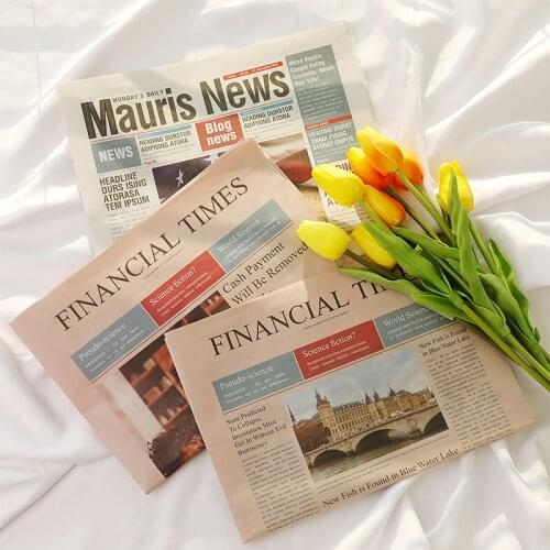 Retro English Newspaper Old Newspaper Ins Photo Props Flower Wrapping Paper Photography Shooting Paper Props