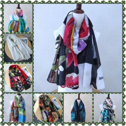 Desigual spain scarf women Spring and autumn 2020 flowers satin scarfs for ladies bandana scarf Sell like hot cakes