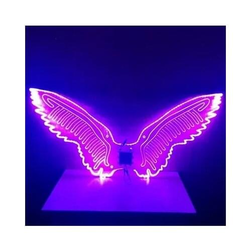 7 colour changes LED acrylic light up wings bar stage Halloween Ballroom dance costumes