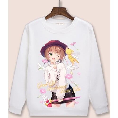 High-Q Unisex Anime Cosplay Card Captor SAKURA O Neck Hoodie Pullover KINOMOTO SAKURA LI SYAORAN Casual Hoodie Sweatshirts