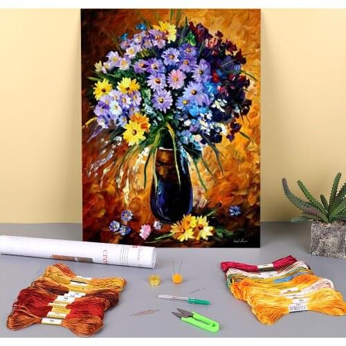 Old Fondness Printed Water-Soluble Canvas 11CT Cross Stitch DIY Embroidery Full Kit DMC Threads Handiwork work Jewelry