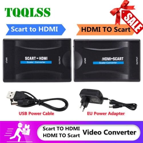 1080P SCART To HDMI-compatible Video Audio Upscale Converter Adapter for HD TV DVD for Sky Box STB HDMI-Compatible TO SCART