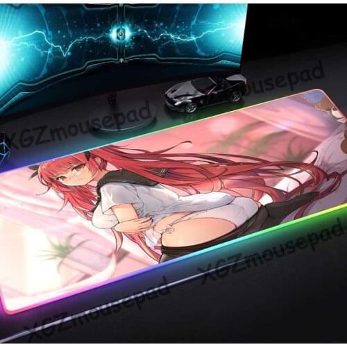 XGZ Custom Large RGB Gaming Mouse Pad Precision Black Lock Edge Anime Sexy Student Computer Keyboard Desk Mat Rubber Non-slip