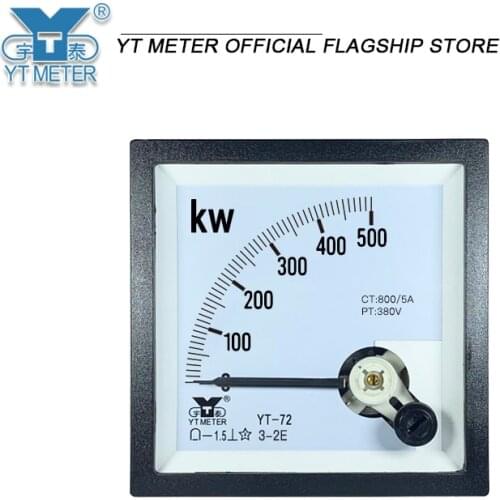 Yt72 pointer three-phase power meter kW three-phase three wire 380V 100kW 150KW 200kW 250KW 300kW 400KW 150KW pointer active pow