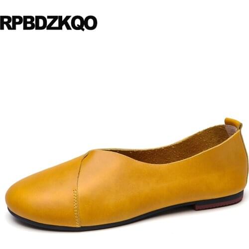 Flats Purple Round Toe Chinese 2021 Designer Shoes China Comfortable Brown Yellow Large Size Rubber Sole Slip On Ladies Women