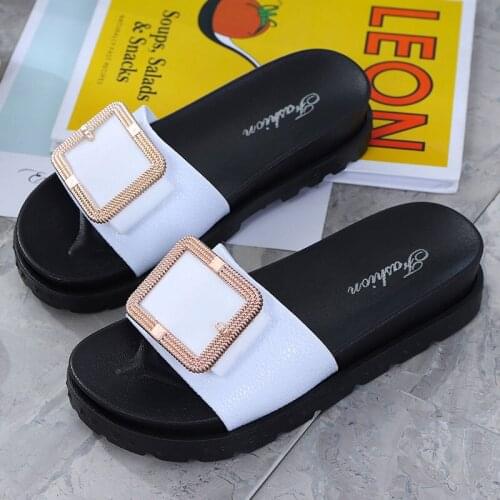 Ladies Slippers Summer Fashion Platform Slippers Home Non-slip Shower Slippers Outdoor Beach Shoes Sandals Zapatillas De Mujer