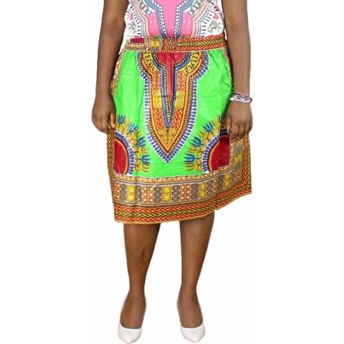2018 JAVA WAX Dashiki Woman Skirts Vintage Pleated Boho Skirt Kee-Length Midi Saias Jupe Femme Dashiki African Print Skirts
