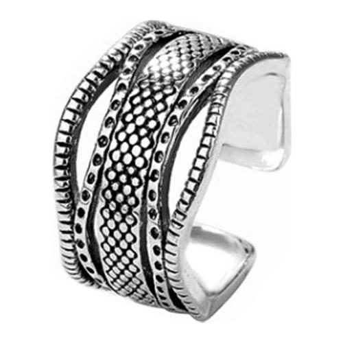 925 Sterling Silver Jewelry Fashion Vintage Wavy Ring Women Opening Index Finger Ring Thai Silver Accessories
