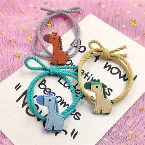1PCS Lovely Cartoon Horses Color Elastic Hair Bands Toys For Girls Handmade Creative Scrunchy Kids Hair Accessories For Women