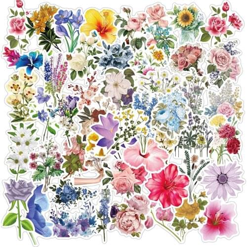 10/30/50PCS Lovely Small Flowers and Rose Stickers Scrapbooking Pegatinas Stationery Bullet Journal Kawaii Notebook Sticker Toys