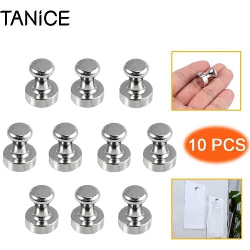 TANiCE 10Pcs Neodymium Magnetic Push Pins Strong Neodymium Magnets For Pinboard Whiteboard Refrigerator Metal Push Pin Magnets