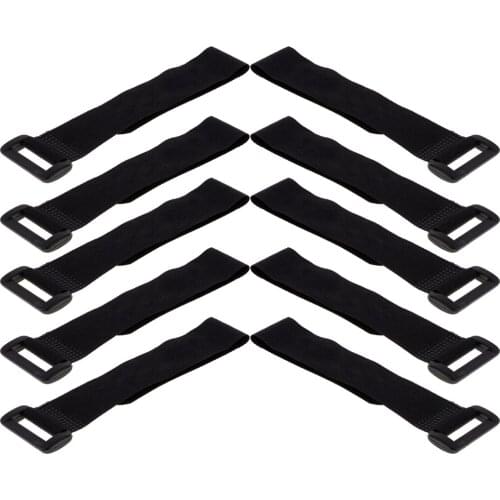 10 Pieces Nylon Straps Fastening Cable Ties with Buckle Black