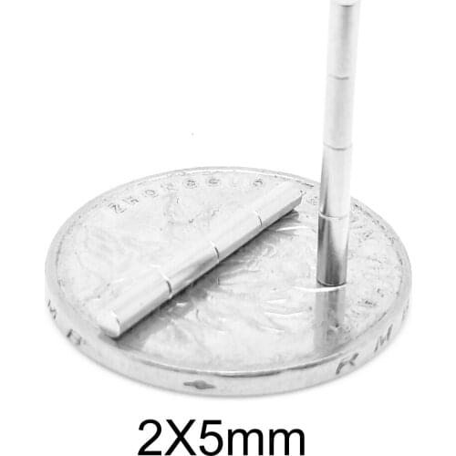 100~2000PCS 2x5 mm Powerful Magnets Disc 2mm x 5mm Permanent Small Round Magnet 2x5mm Thin Neodymium Magnet Strong 2*5 mm 2*5mm