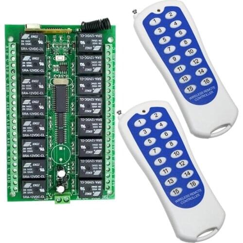 1000M Long Range DC12V 16CH Radio Controller RF Wireless Remote Control Switch System Transmitter+Receiver/lamp