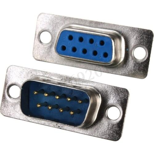 2pcs RS232 DB9 Serial VGA 9 Pin Female 2 Rows Solder Type Plug D-SUB Male Plug Socket Connector