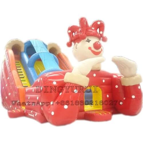 2020 New Model Outdoor Inflatable Slide Clown Inflatable Jumping Bouncer Game