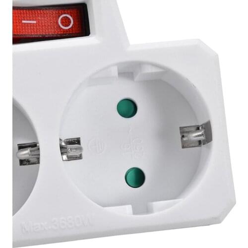 250V16A EU Standard Plug Double Socket Conversion Socket with Outlet Switch Plug GXMA