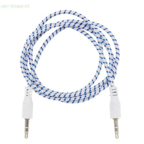 3.5mm Audio Cable Plastic ring 3.5 jack to jack aux cord 1m Headphone Speaker AUX Cable for iphone 5 6 samsung Car MP3 1000pcs
