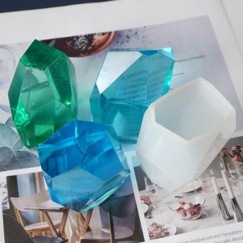 3D Geometric Stone Silicone Mold DIY Epoxy Resin Candle Mould Resin Soap Molds Handcraft Ornaments Silicone Wax Tool Home Decor