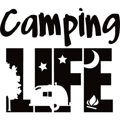 40658# Die-Cut Vinyl Decal Camping Life Car Sticker Waterproof Auto Decors on Car Body Bumper Rear Window