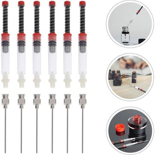 6Pcs Fountain Pen Ink Cartridge Converter Filler Ink Pen Syringe Devices Ink Feeder Ink Absorber Auxiliary Ink Absorber