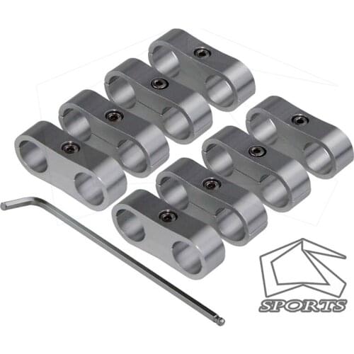 8pcs AN -8 AN8 15.4MM Braided Hose Separator Clamp Fitting Adapter Bracket black / blue/red/sliver