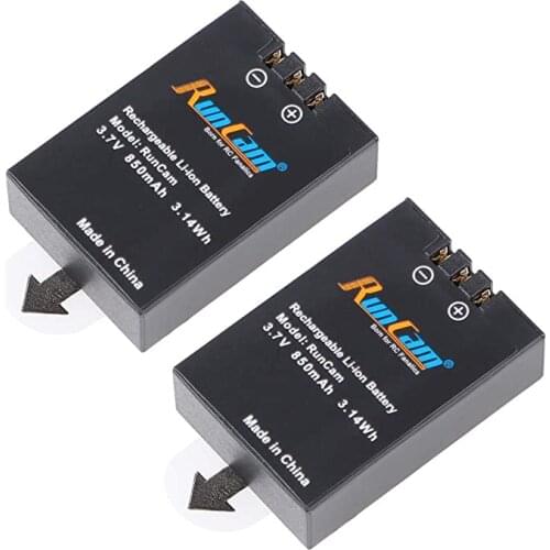 RunCam 850mAh 3.7V Removable Camera Battery for RunCam 3S Scope Cam Lite Scope Cam 4K Rechargeable Li-Ion Batteries