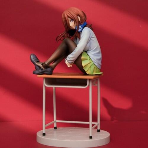 Anime Kotobukiya The Quintessential Quintuplets Nakano Miku 1/8 Scale PVC Toy School Girl On The Desk Collection Model Doll