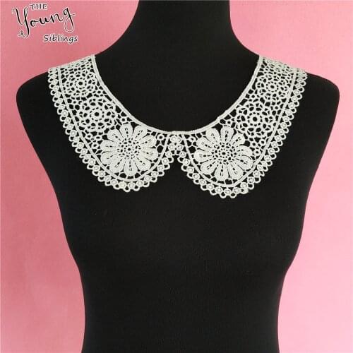 Hot sale white Lace collar hollow out flower lace neckline Decoration lace fabric Diy wedding dress Sewing accessories YL1110