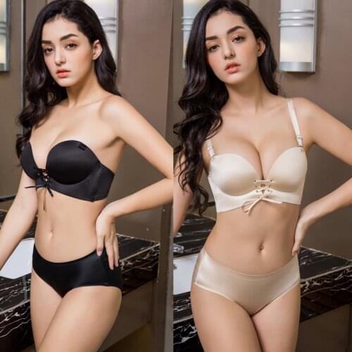 Women Strapless Invisible Bra Sexy Seamless Comfortable Wire Free Lingerie Push Up Tops Female Bralette