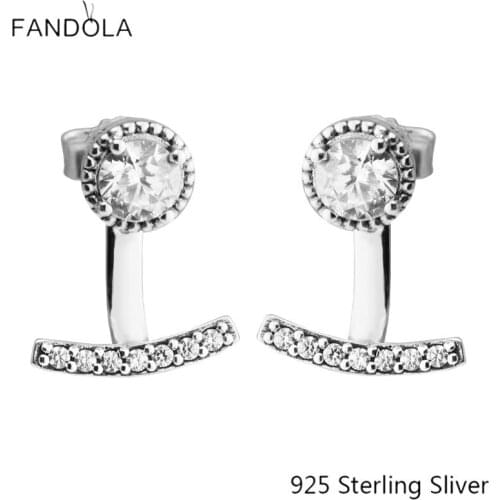 CKK 925 Sterling Silver Abstract Elegance Stud Earrings For Women Original European Style Jewelry Making