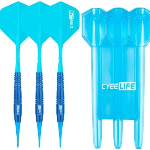 CyeeLife Soft Darts 18g Brass With Carry Case and Extra Points & Flights,Professional Electronic Plastic Tip Dart Set