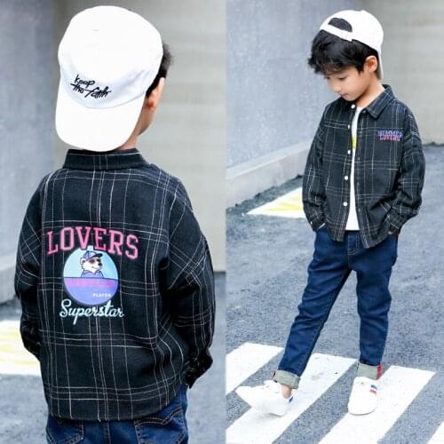 High Quality Children Boys Shirts England Style Plaid 100% Cotton Baby Kids Tops 2019 Autumn Clothes For 3 to 12 years