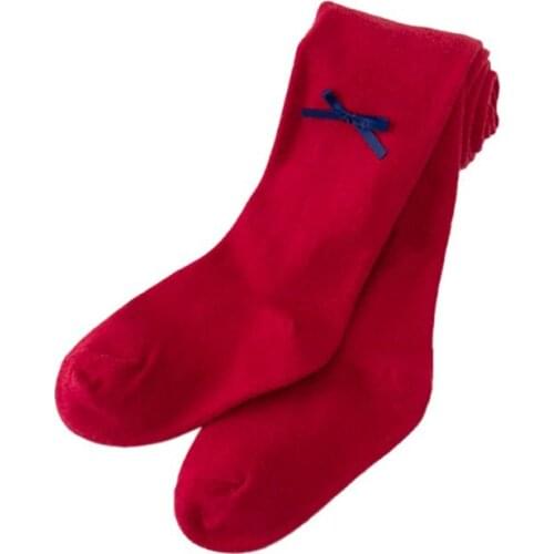 Kids Baby Girls Bow Tights Elastic Winter Warm Pantyhose Solid Soft Cotton PP Pants Bottoms 2018