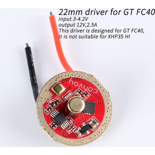 22mm driver for GT FC40 LED