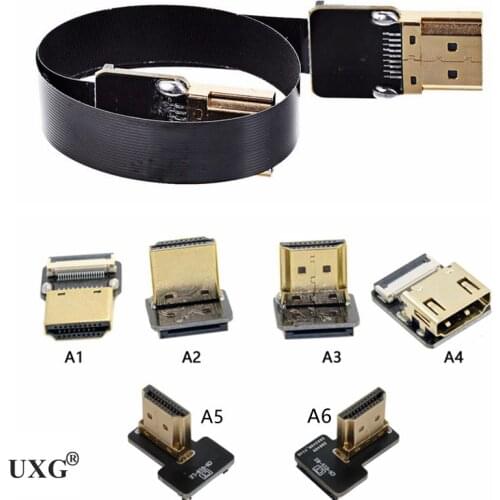 FPV Micro/Mini HDTV 90 Degree Adapter 5cm-100cm FPC Ribbon Flat HDMI-compatible Cable Pitch 20pin For Multicopter Aerial Photog