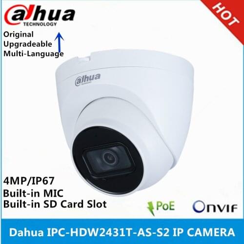 Dahua IPC-HDW2431T-AS-S2 4MP POE Built in MiC & SD Card Slot IR 30M Starlight Camera & IPC-HDW4433C-A 4MP Built-in MIC IP Camera