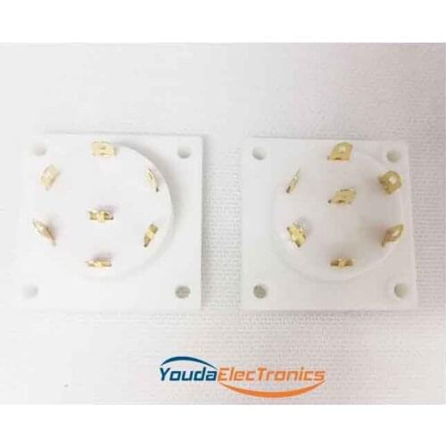 1PC TUS-P7-G Gold Plated 7pin P7A ceramic Vacuum tube socket for E2d C3b C3d Ec Ed E2b