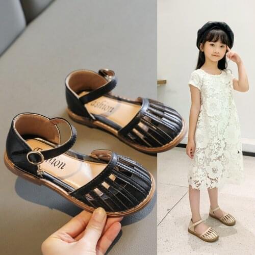 Princess Summer Gladiator Sandal For Girls Kids Beach Shoes Children’S Cut-Outs Fashion Roman Sandals Little Girl Shoe 2021 35